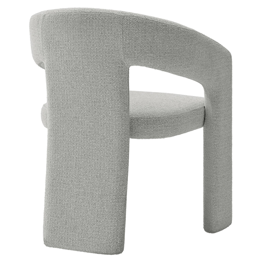 Helgeland Barrel Fabric Upholstered Dining Accent Chair in Dove Gray
