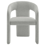 Helgeland Barrel Fabric Upholstered Dining Accent Chair in Dove Gray