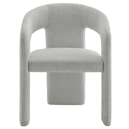 Oslo Barrel Fabric Upholstered Dining Accent Chair in Dove Gray