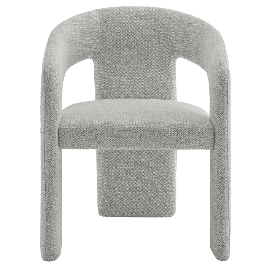 Helgeland Barrel Fabric Upholstered Dining Accent Chair in Dove Gray