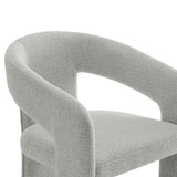 Helgeland Barrel Fabric Upholstered Dining Accent Chair in Dove Gray