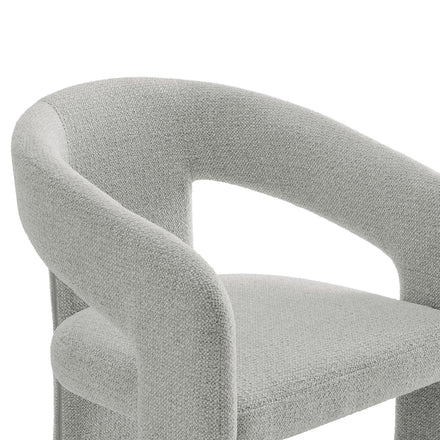 Oslo Barrel Fabric Upholstered Dining Accent Chair in Dove Gray