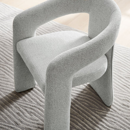 Oslo Barrel Fabric Upholstered Dining Accent Chair in Dove Gray