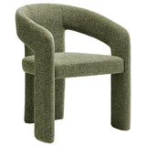 Helgeland Barrel Fabric Upholstered Dining Accent Chair in Leaf