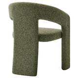 Helgeland Barrel Fabric Upholstered Dining Accent Chair in Leaf
