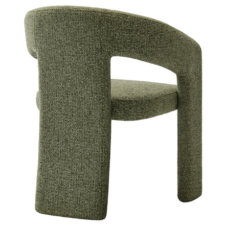 Oslo Barrel Fabric Upholstered Dining Accent Chair in Leaf