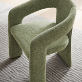Helgeland Barrel Fabric Upholstered Dining Accent Chair in Leaf