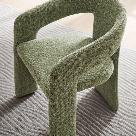 Oslo Barrel Fabric Upholstered Dining Accent Chair in Leaf