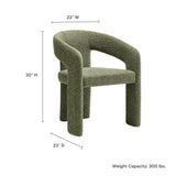 Helgeland Barrel Fabric Upholstered Dining Accent Chair in Leaf