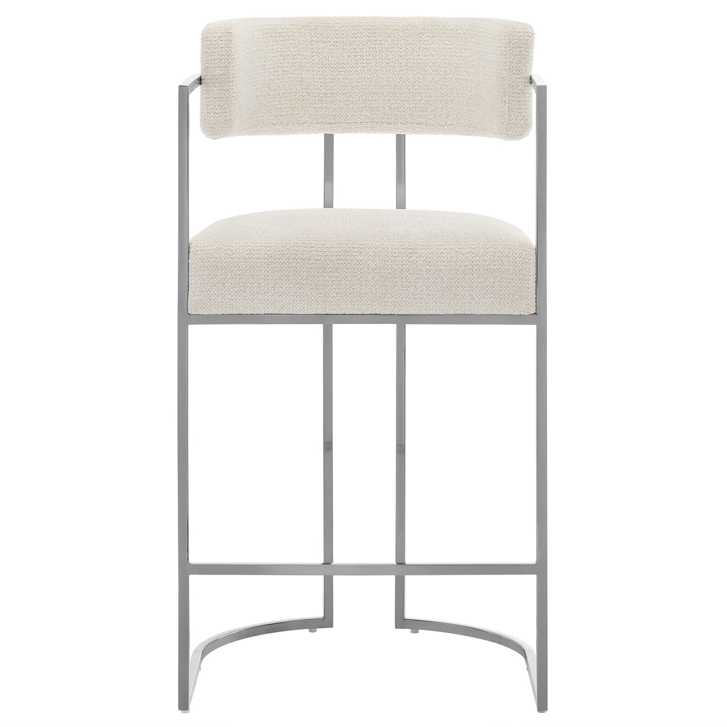 Huron Curved Back Fabric and Metal Counter Stool by Furniture For America