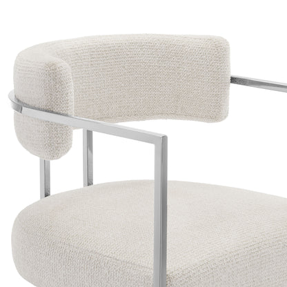 Huron Curved Back Fabric and Metal Counter Stool by Furniture For America