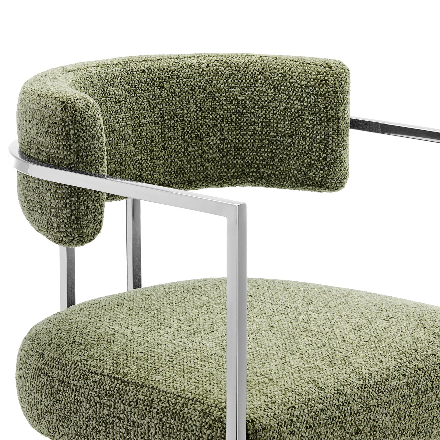 Huron Curved Back Fabric and Metal Counter Stool by Furniture For America