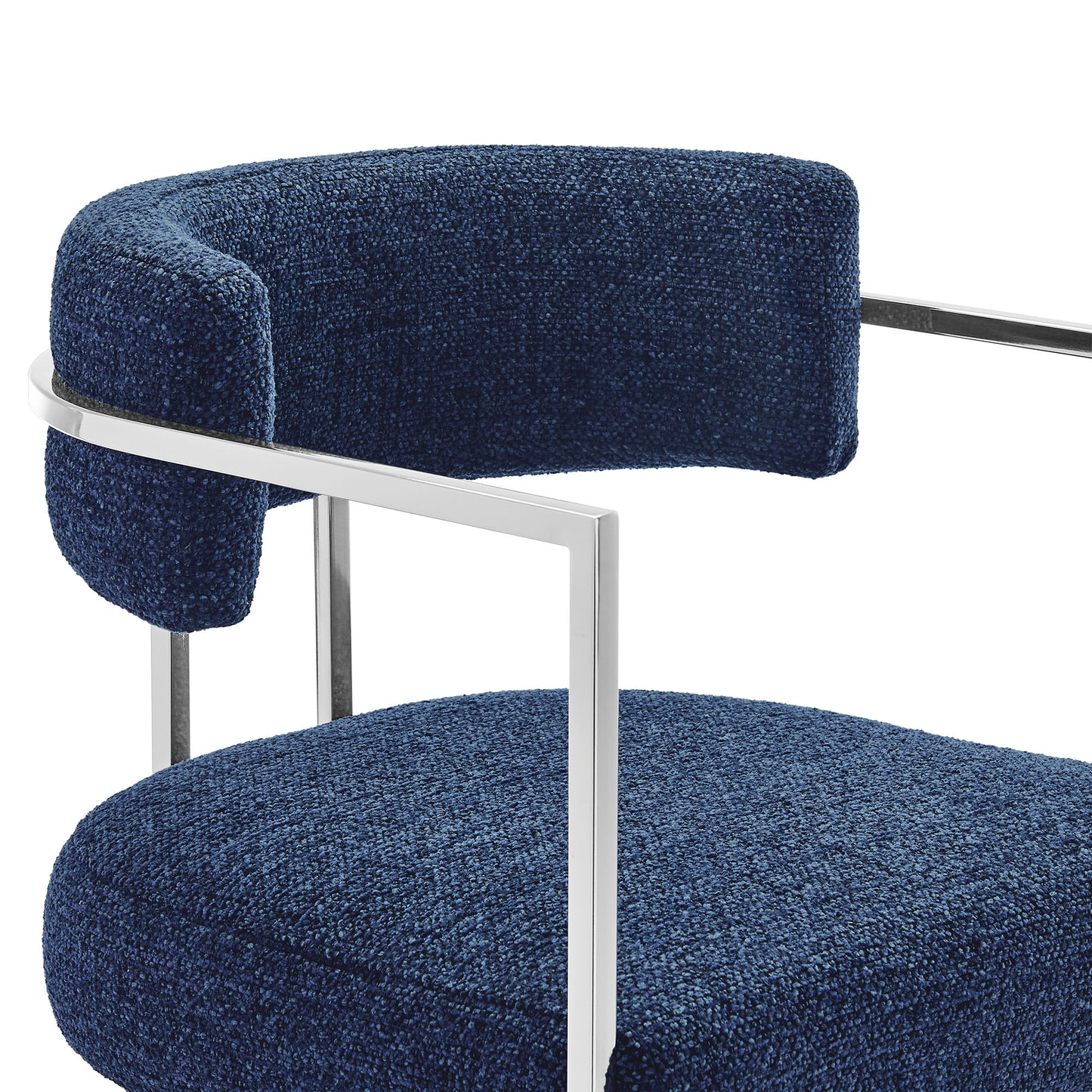 Huron Curved Back Fabric and Metal Counter Stool by Furniture For America