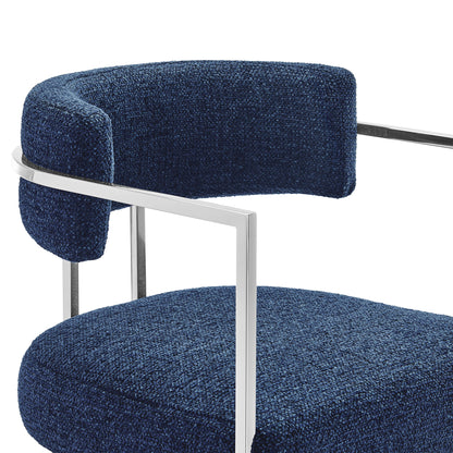 Huron Curved Back Fabric and Metal Counter Stool by Furniture For America