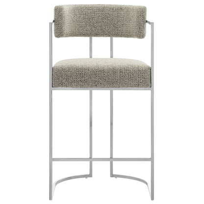 Huron Curved Back Fabric and Metal Counter Stool by Furniture For America