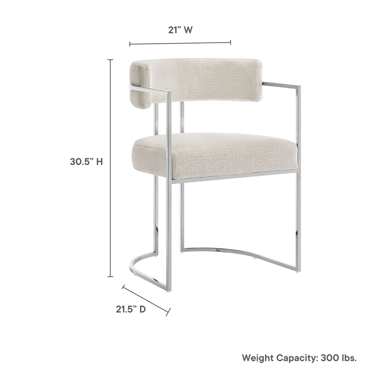 Huron Curved Back Fabric and Metal Dining Accent Chair by Furniture For America