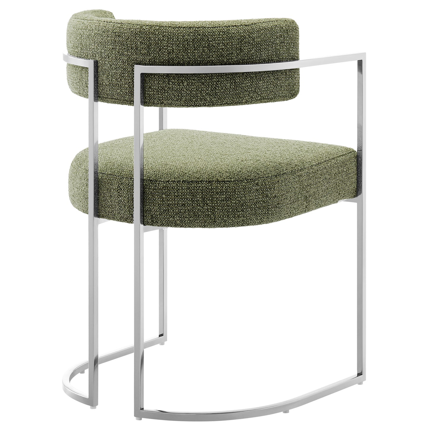 Huron Curved Back Fabric and Metal Dining Accent Chair by Furniture For America