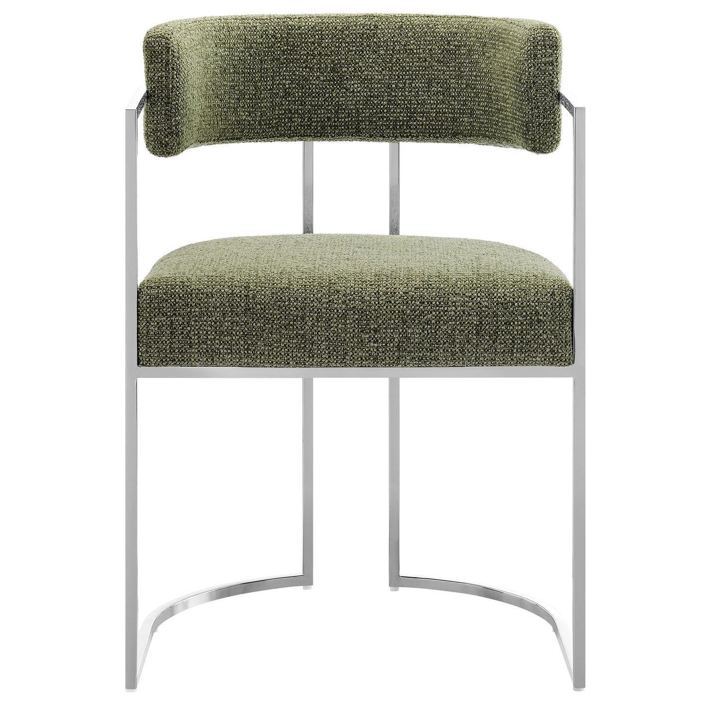 Huron Curved Back Fabric and Metal Dining Accent Chair by Furniture For America