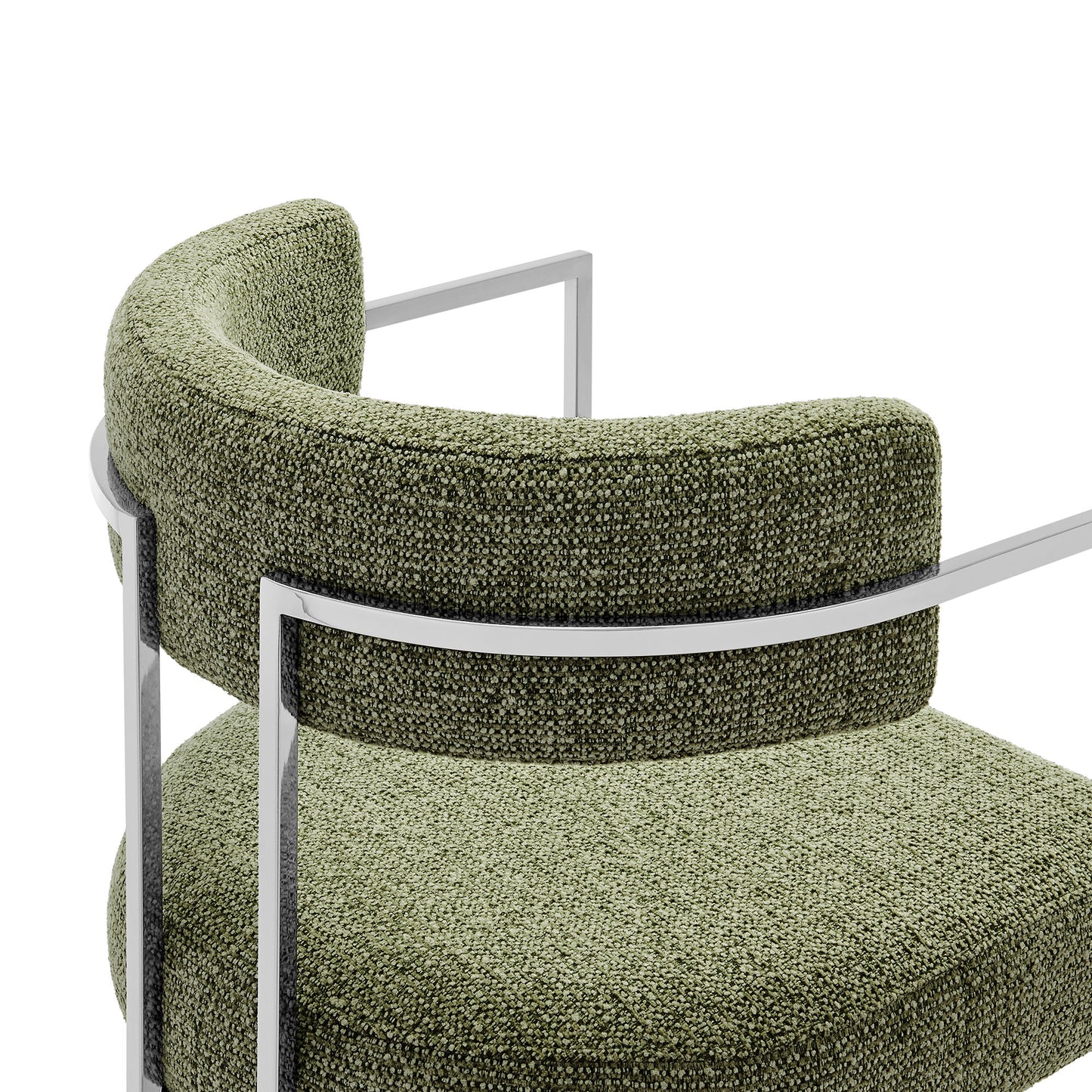 Huron Curved Back Fabric and Metal Dining Accent Chair by Furniture For America