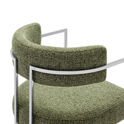 Huron Curved Back Fabric and Metal Dining Accent Chair by Furniture For America