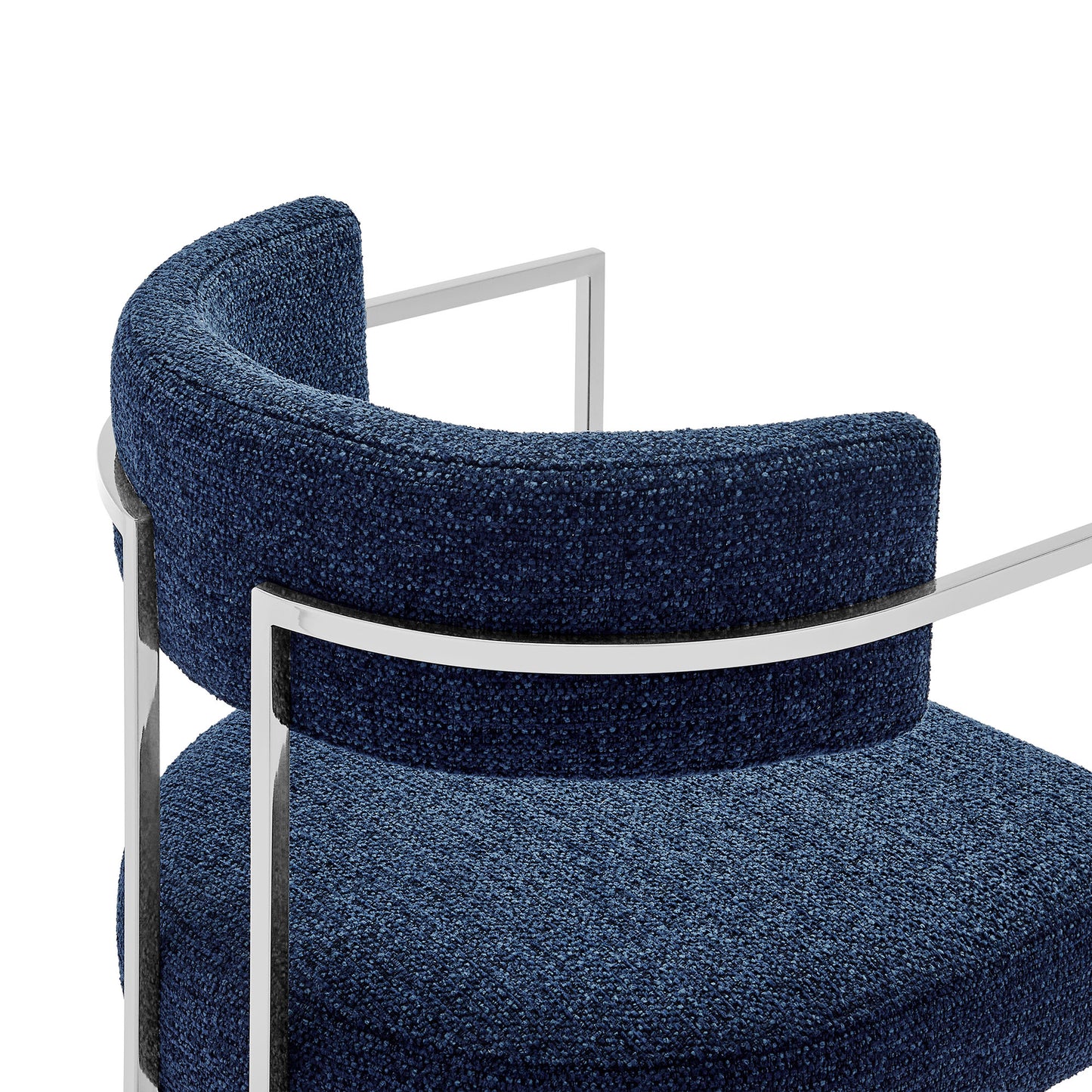 Huron Curved Back Fabric and Metal Dining Accent Chair by Furniture For America