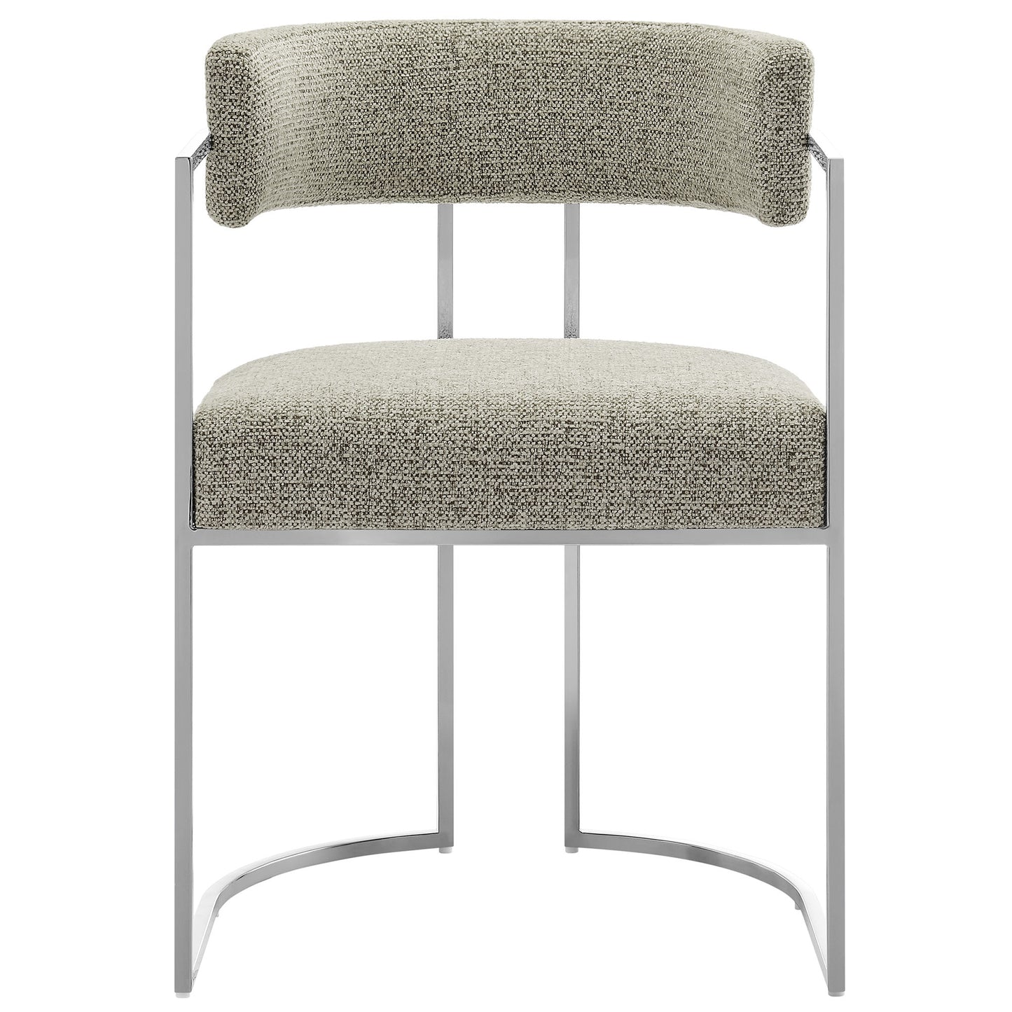 Huron Curved Back Fabric and Metal Dining Accent Chair by Furniture For America