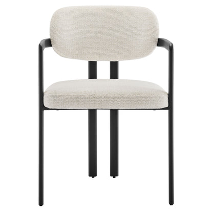 Elio Barrel Fabric and Metal Dining Chair by Furniture For America