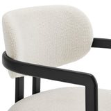 Odile Barrel Fabric and Metal Dining Chair in Black Cream