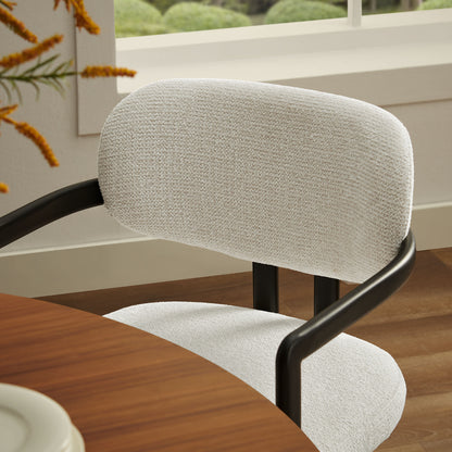 Elio Barrel Fabric and Metal Dining Chair by Furniture For America