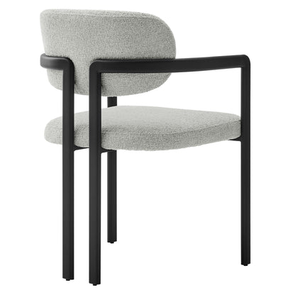 Elio Barrel Fabric and Metal Dining Chair by Furniture For America