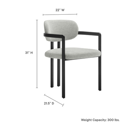 Elio Barrel Fabric and Metal Dining Chair by Furniture For America