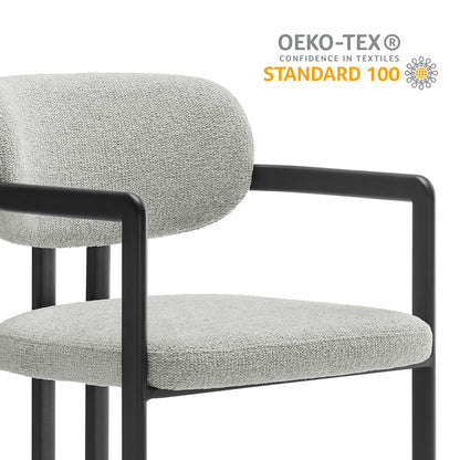 Elio Barrel Fabric and Metal Dining Chair by Furniture For America