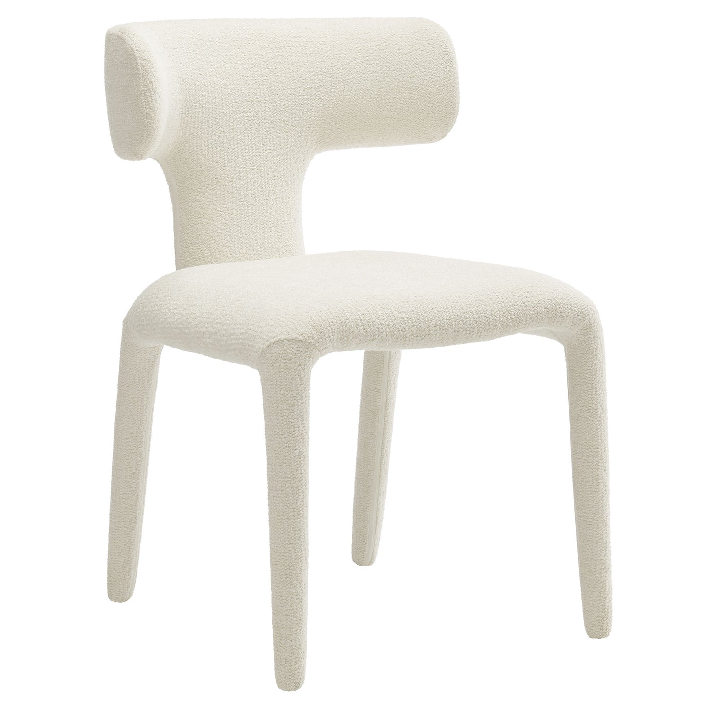 Stellan Curved Back Boucle Upholstered Dining Chair Set of 2 by Furniture for America