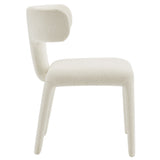 Kolding Curved Back Boucle Upholstered Dining Chair Set of 2 in Cream