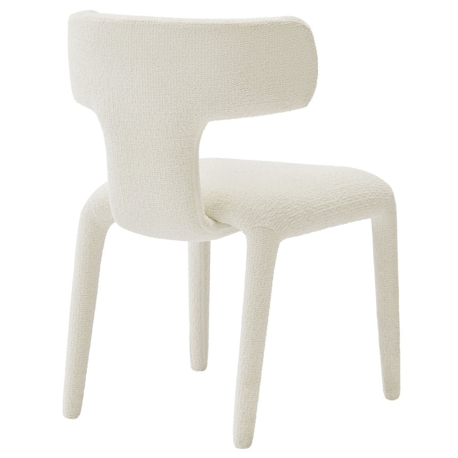 Kolding Curved Back Boucle Upholstered Dining Chair Set of 2 in Cream
