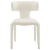 Kolding Curved Back Boucle Upholstered Dining Chair Set of 2 in Cream