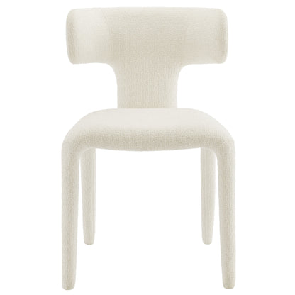 Stellan Curved Back Boucle Upholstered Dining Chair Set of 2 by Furniture for America