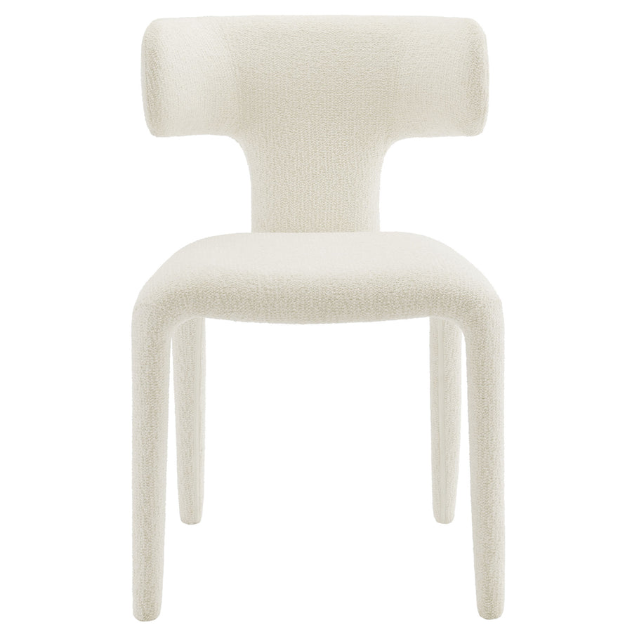 Kolding Curved Back Boucle Upholstered Dining Chair Set of 2 in Cream