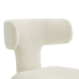 Kolding Curved Back Boucle Upholstered Dining Chair Set of 2 in Cream