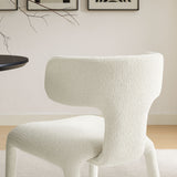 Kolding Curved Back Boucle Upholstered Dining Chair Set of 2 in Cream