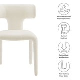 Kolding Curved Back Boucle Upholstered Dining Chair Set of 2 in Cream
