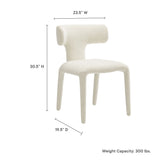 Kolding Curved Back Boucle Upholstered Dining Chair Set of 2 in Cream