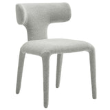 Kolding Curved Back Boucle Upholstered Dining Chair Set of 2 in Dove Gray