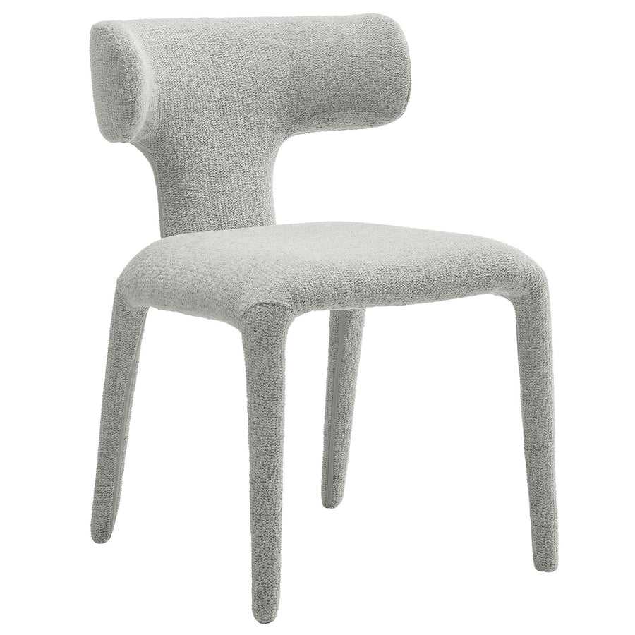 Kolding Curved Back Boucle Upholstered Dining Chair Set of 2 in Dove Gray