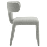 Kolding Curved Back Boucle Upholstered Dining Chair Set of 2 in Dove Gray