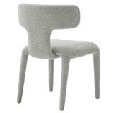 Kolding Curved Back Boucle Upholstered Dining Chair Set of 2 in Dove Gray