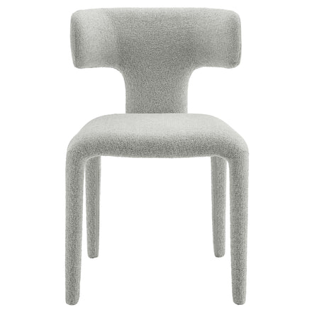 Stellan Curved Back Boucle Upholstered Dining Chair Set of 2 in Dove Gray
