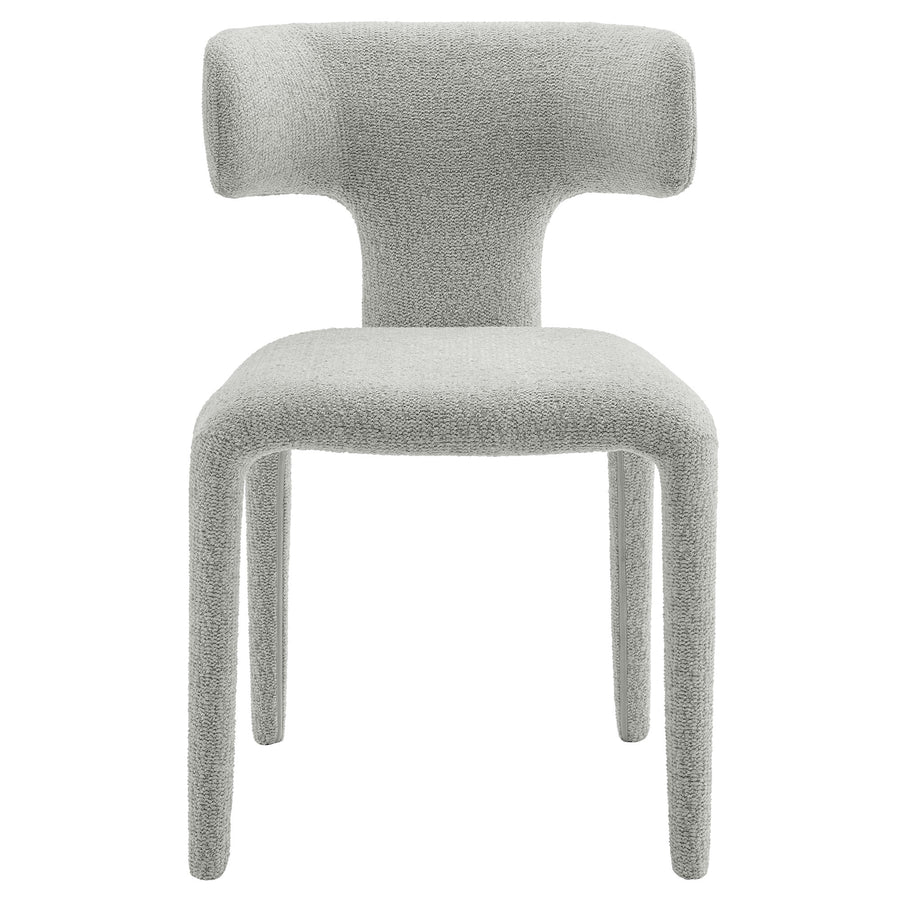 Kolding Curved Back Boucle Upholstered Dining Chair Set of 2 in Dove Gray