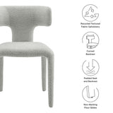 Kolding Curved Back Boucle Upholstered Dining Chair Set of 2 in Dove Gray