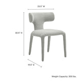Kolding Curved Back Boucle Upholstered Dining Chair Set of 2 in Dove Gray